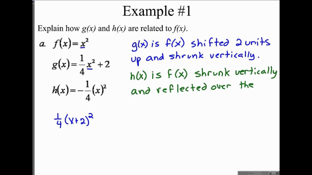  1 4 Shifting Reflecting And Stretching Graphs YouTube