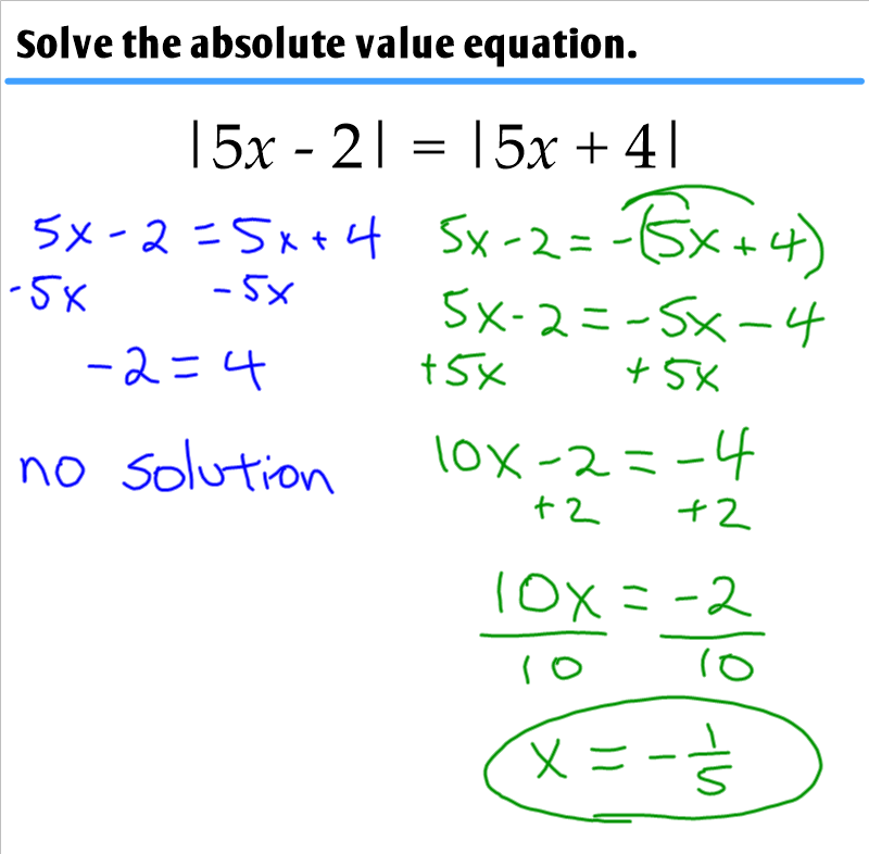 1 6 Solving Absolute Value Equations Ms Zeilstra s Math Classes