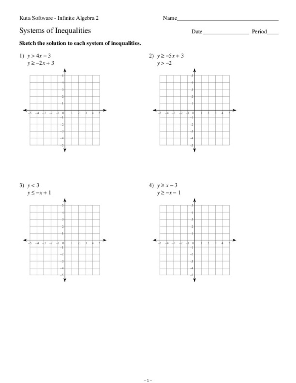 30 Graphing Systems Of Inequalities Worksheet Education Template