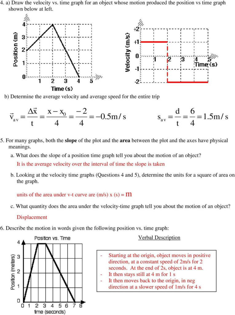 30 Motion Graphs Physics Worksheet Education Template