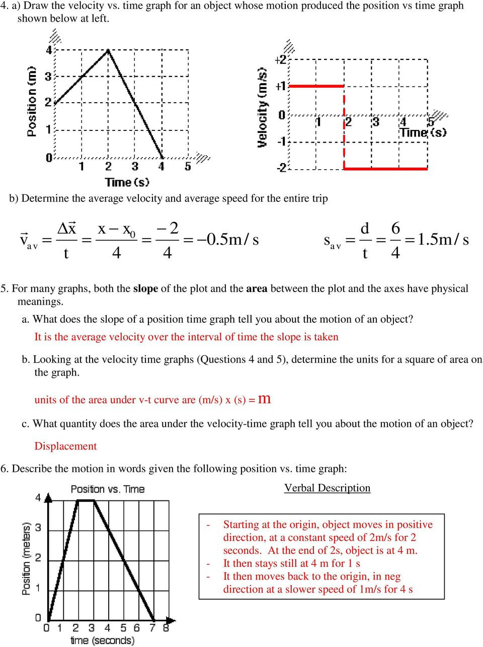 30 Motion Graphs Physics Worksheet Education Template