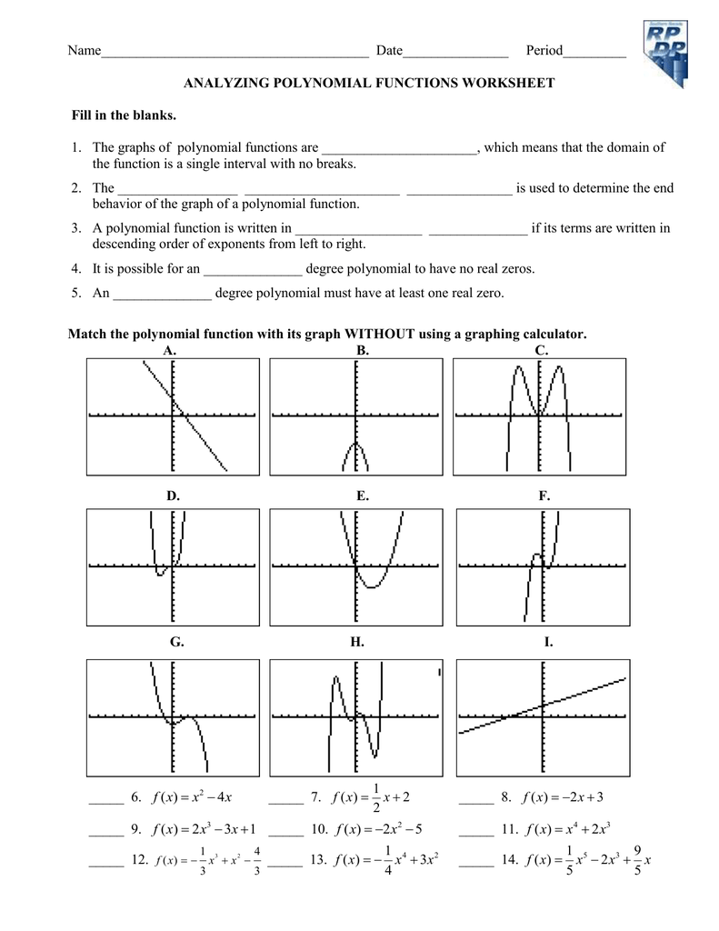 31 Graphing Polynomial Functions Worksheet Answers Worksheet Information