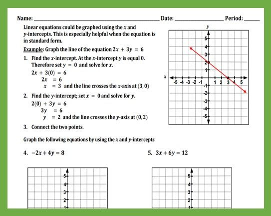 4 1 Graphing Equations In Slope Intercept Form Worksheet Answers