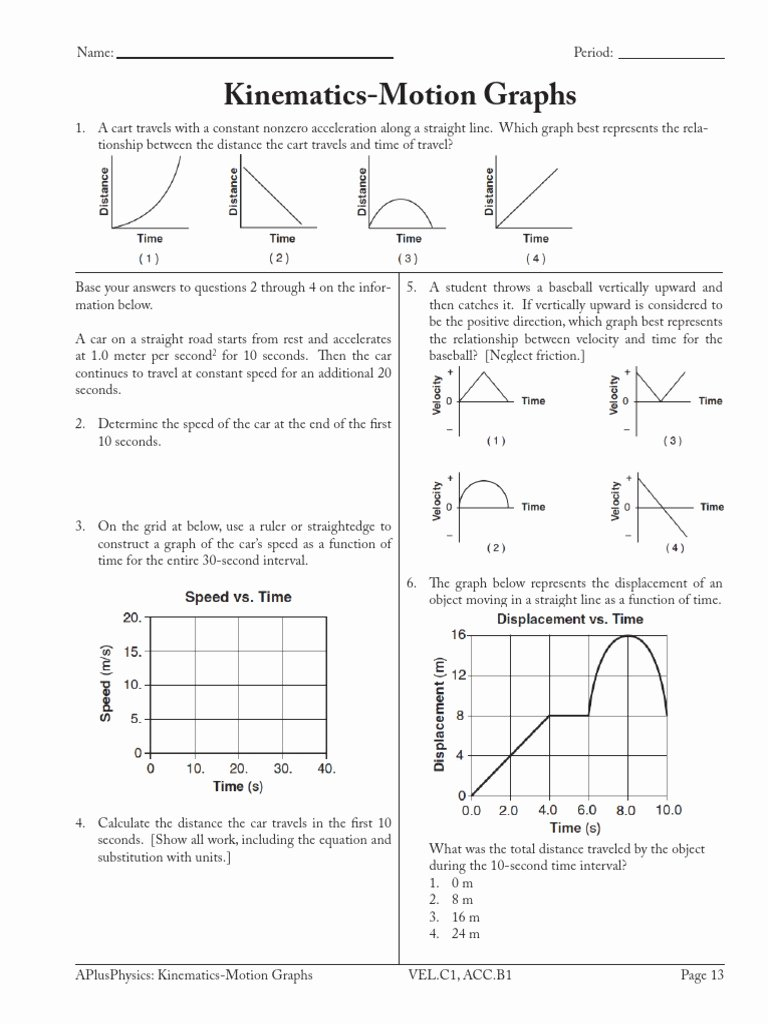 50 Motion Graphs Worksheet Answers Chessmuseum Template Library