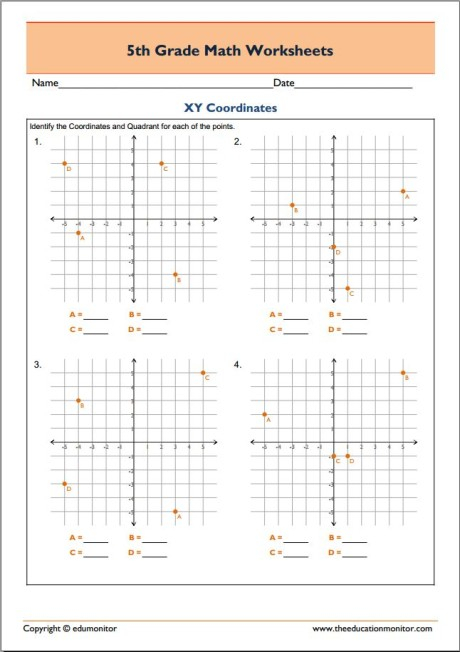 5th Grade Math Worksheets For Download In Pdf XY Coordinates The 