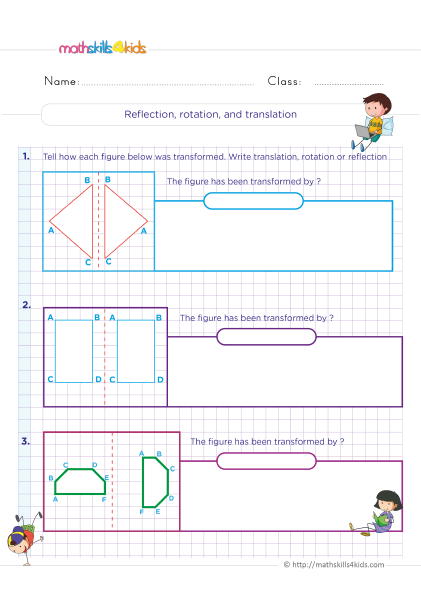 5th Grade Symmetry And Transformation Worksheets Pdf Sequence Of