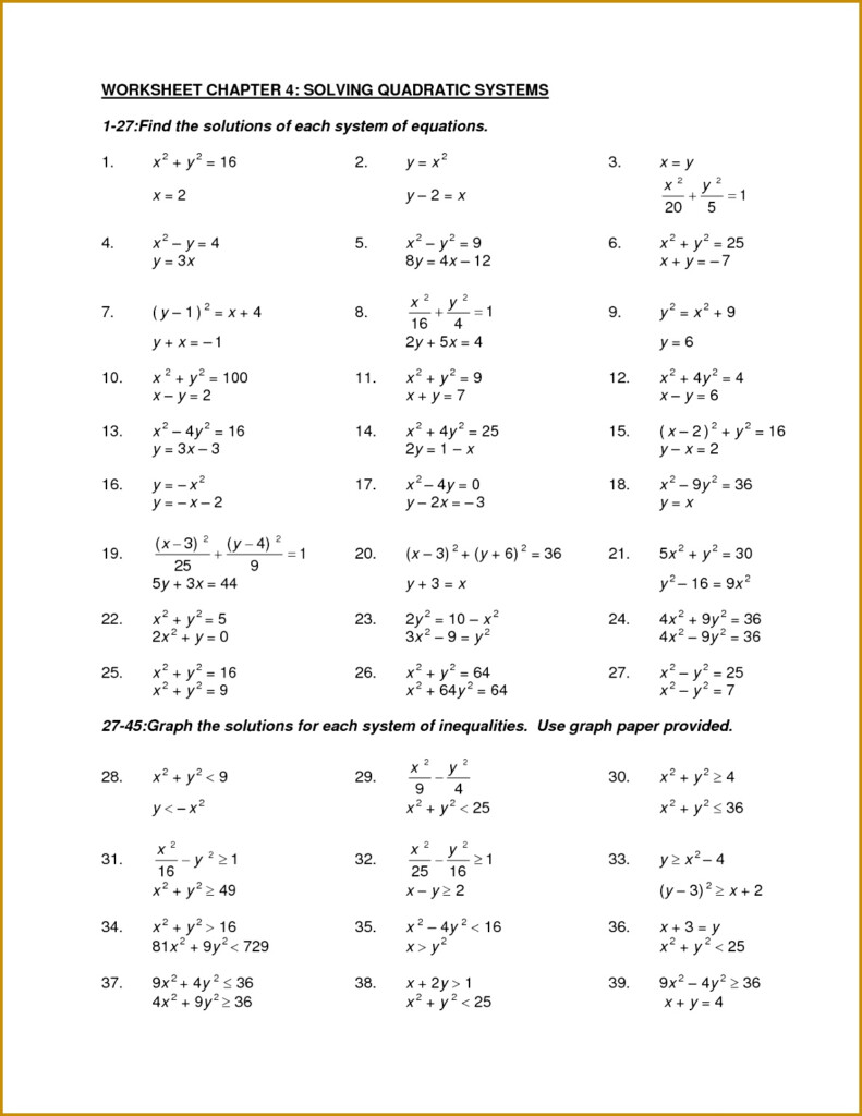 6 Quadratic Equation Worksheet FabTemplatez