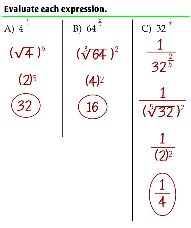 7 1 Nth Roots And Rational Exponents Ms Zeilstra s Math Classes