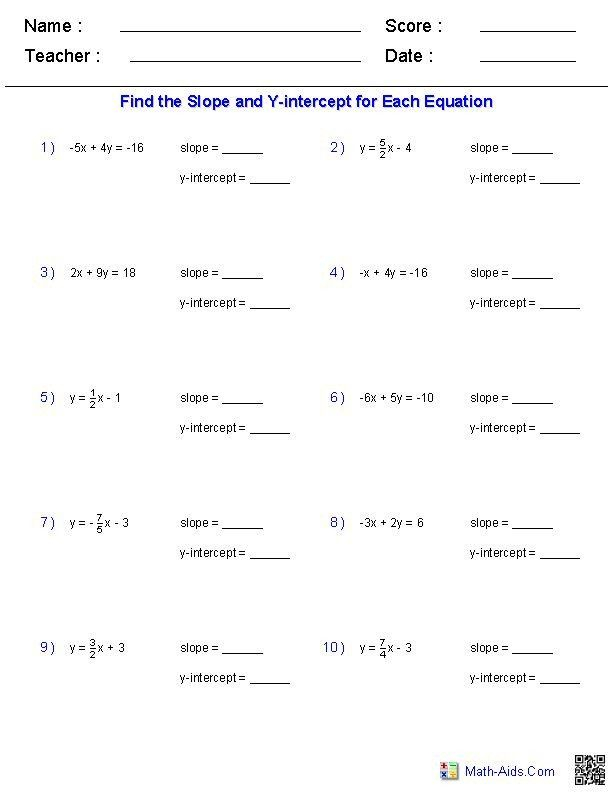 Accuracy And Precision Worksheet Answers Finding Slope And Y Intercept 