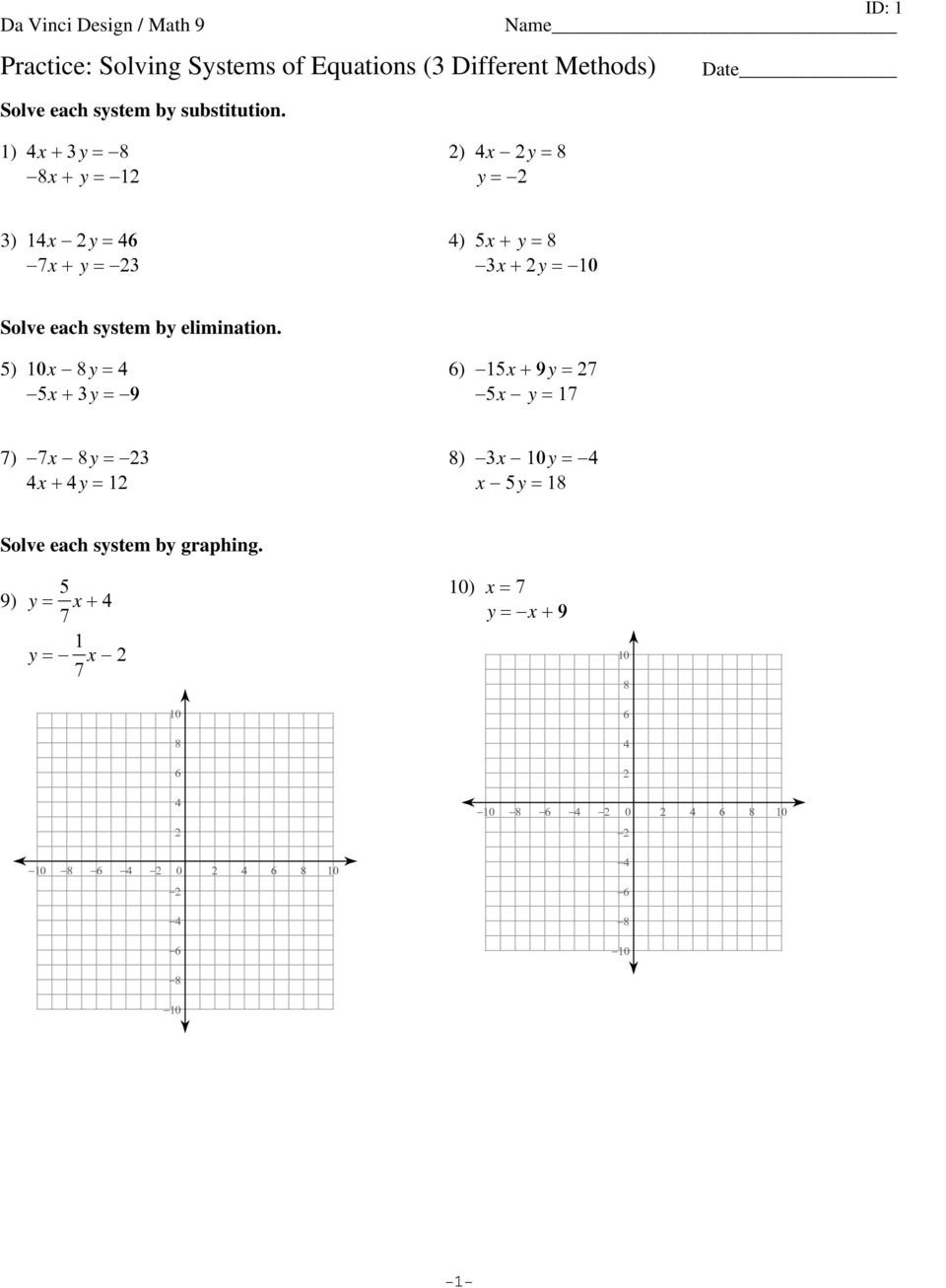 Algebra 2 Practice 3 1 Graphing Systems Of Equations Answer Db excel