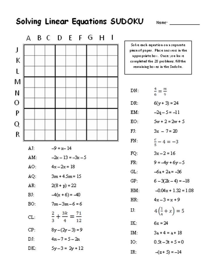 Answer Key Solving Linear Equations Worksheet Answers Thekidsworksheet