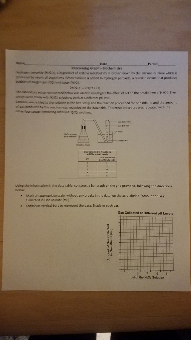 Biochemistry Interpreting Graphs Regents Review Practice