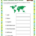 Continents Worksheets For 3rd Grade Worksheets Master