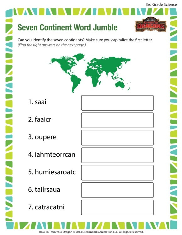 Continents Worksheets For 3rd Grade Worksheets Master