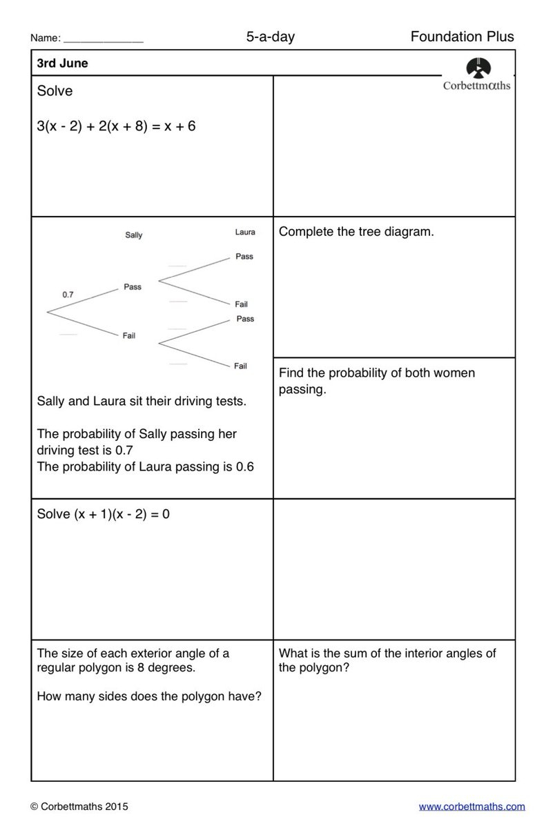 Corbettmaths Solutions Of Equations Answers Corbettmaths Videos 