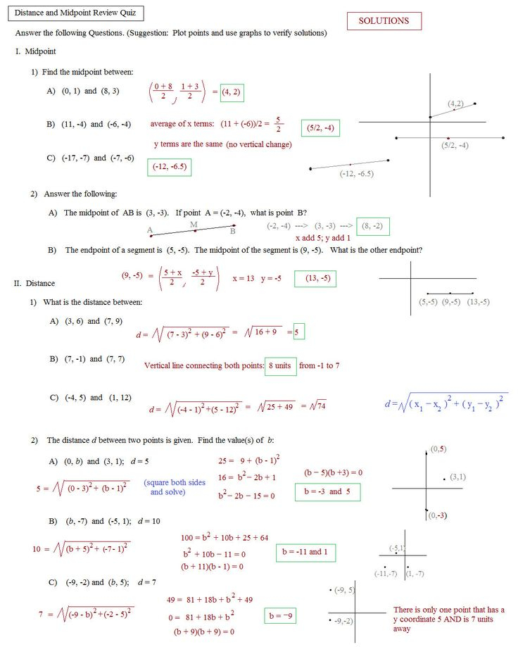 Distance And Midpoint Worksheet Answers Distance And Displacement 