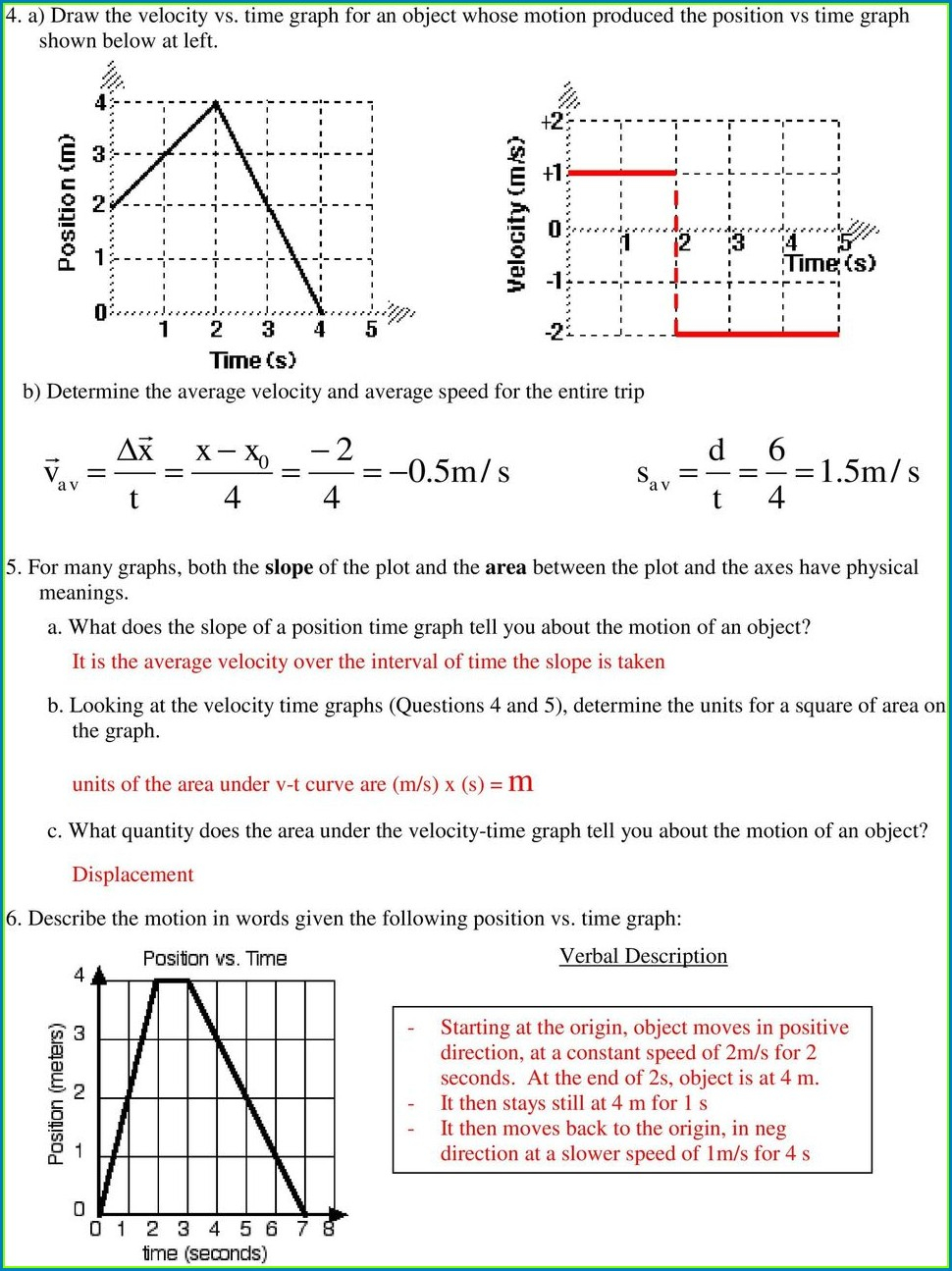 Distance Time Graphs Worksheet Answer Key Worksheet Resume Examples