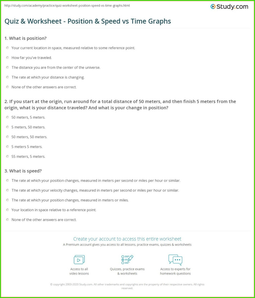 Distance Vs Time Graph Worksheet Answer Key 50 Worksheet Labeling 