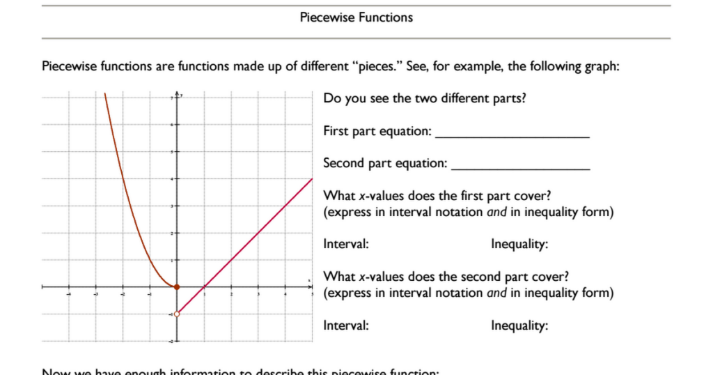 Evaluating Piecewise Functions Worksheet With Answers Pdf Worksheet