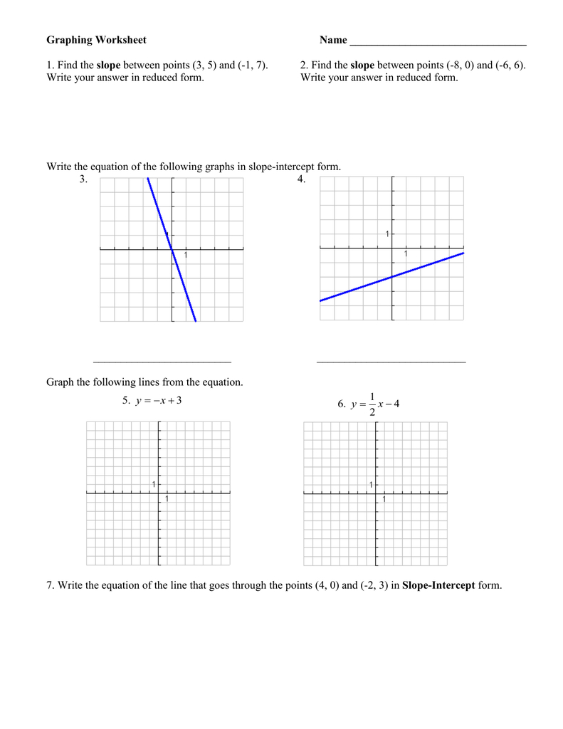 Find The Slope Worksheet Answers Db excel