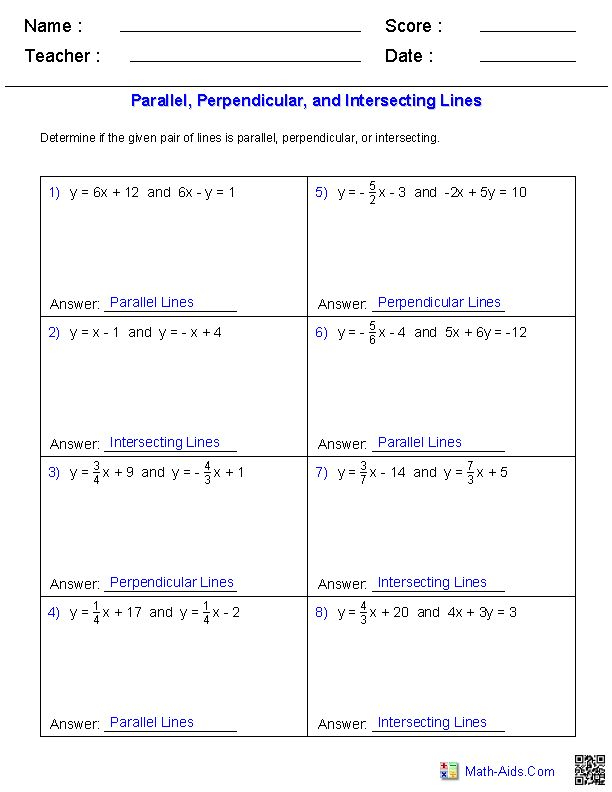 Given A Pair Of Lines Determine If The Lines Are Parallel 