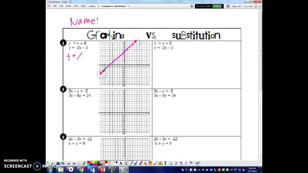 Graphing And Substitution Worksheet Answers Gina Wilson Graphing And 