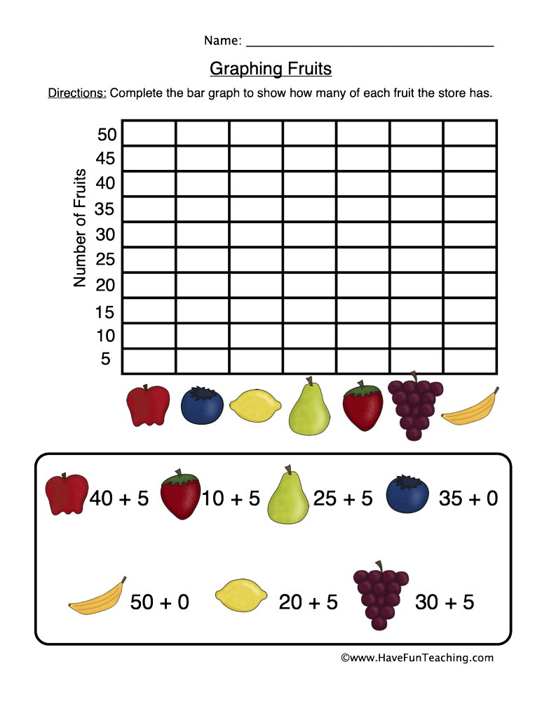 Graphing Fruits Worksheet Have Fun Teaching