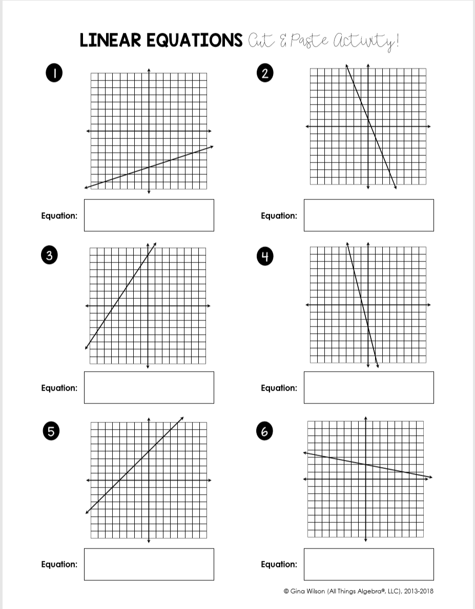 Graphing Linear Equations Using A Table Of Values Worksheet Pdf