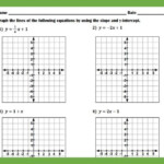 Graphing Linear Equations With The Slope And Y intercept Worksheet