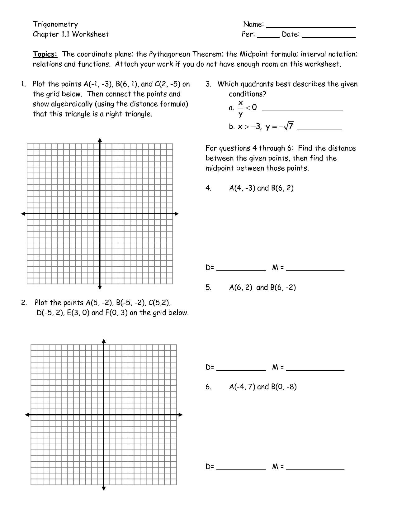 Graphing Linear Equations Worksheet 6th Grade Printable Worksheets