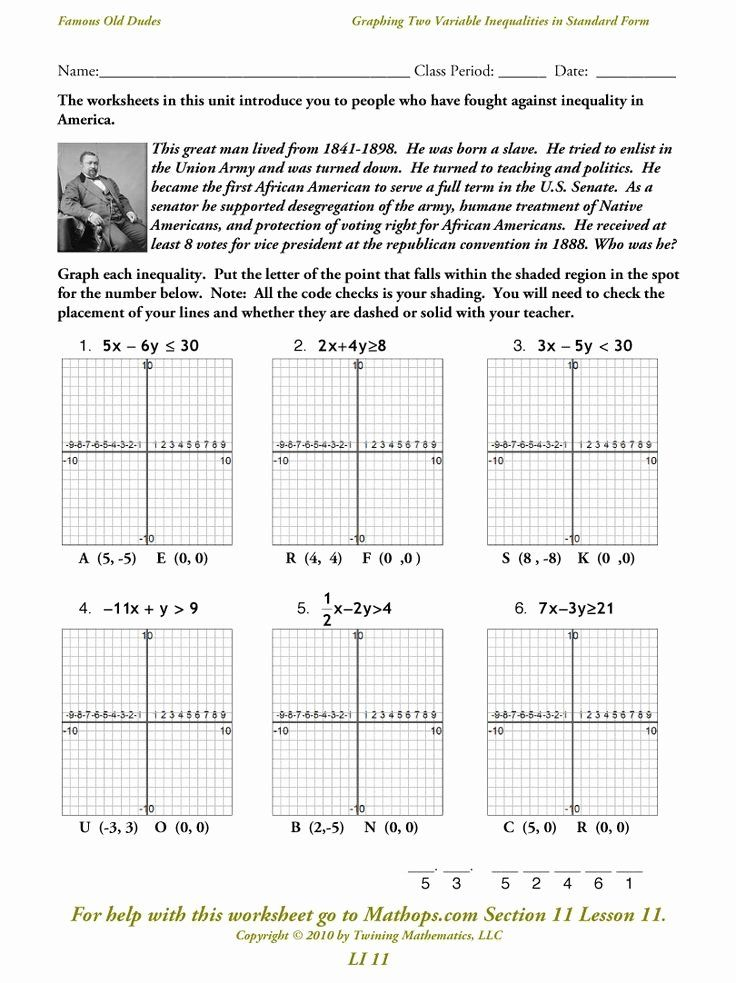 Graphing Lines In Standard Form Worksheet Worksheet