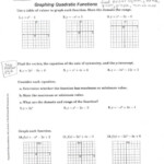 Graphing Quadratic Functions Worksheet Answers Algebra 2 Db excel