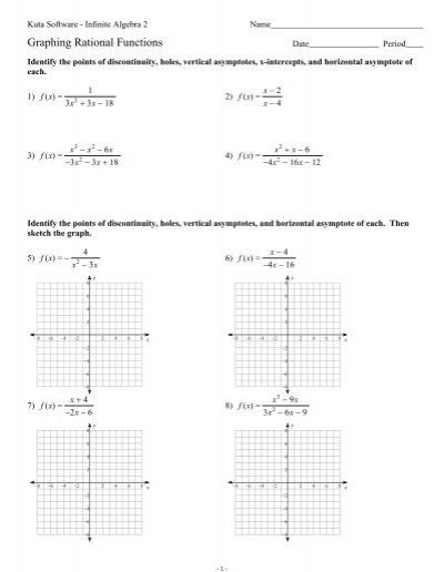 Graphing Rational Functions Worksheet Rational Function Worksheets 