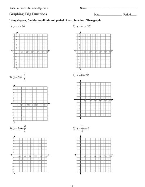 Graphing Sine And Cosine Functions Worksheet Kuta Kidsworksheetfun