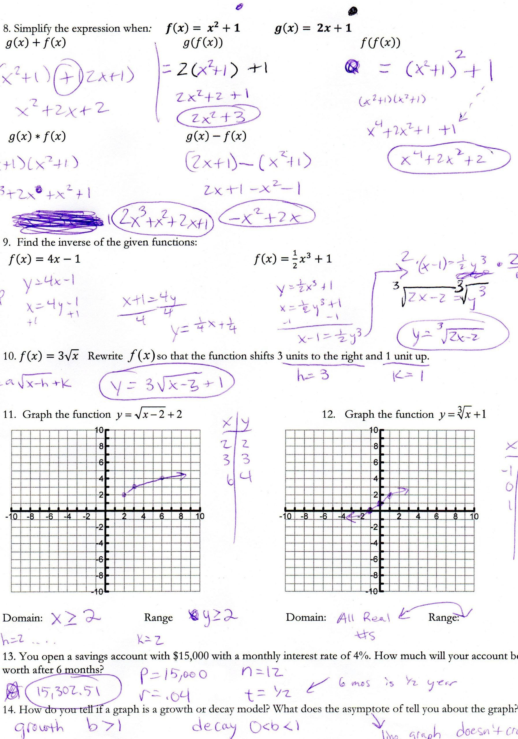 Graphing Square Root Functions Worksheet Algebra Ii Mr Shepherd S