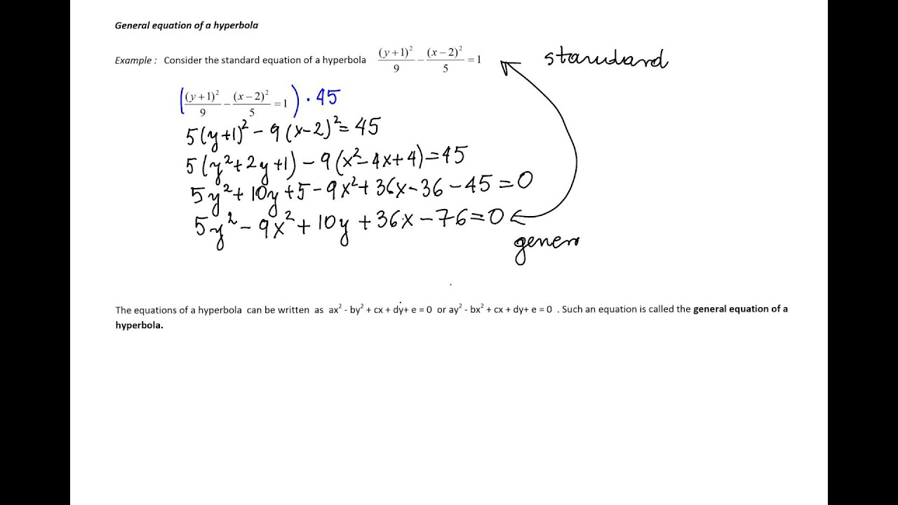 How To Write An Equation For A Hyperbola Tessshebaylo