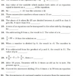 Linear Equations In One Variable Class 8 Worksheets With Answers