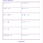 Linear Equations Worksheet Answer Key Thekidsworksheet