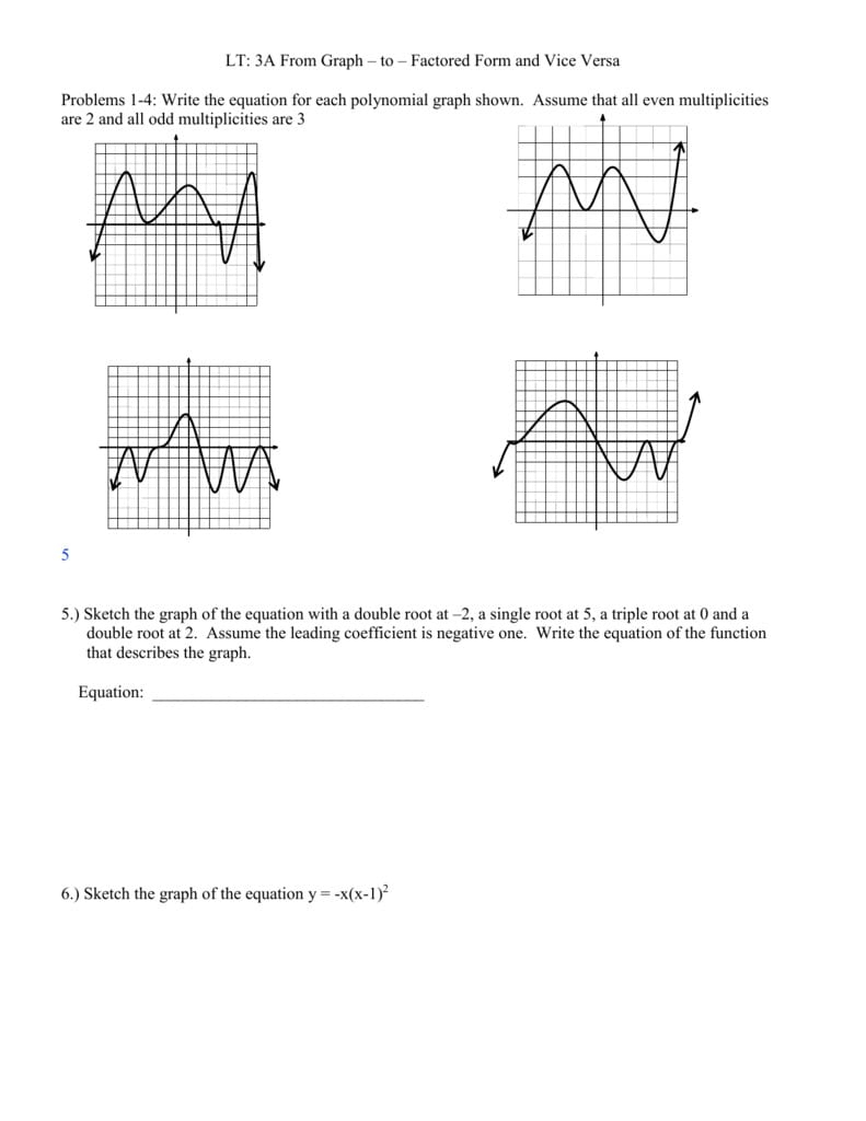 Matching Equations And Graphs Worksheet Answers Db excel