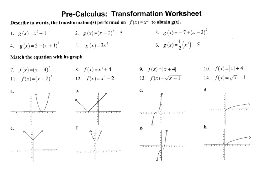 Matching Equations And Graphs Worksheet Answers Promotiontablecovers