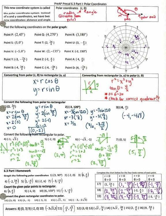 Polar Coordinates Worksheet Qianna Info