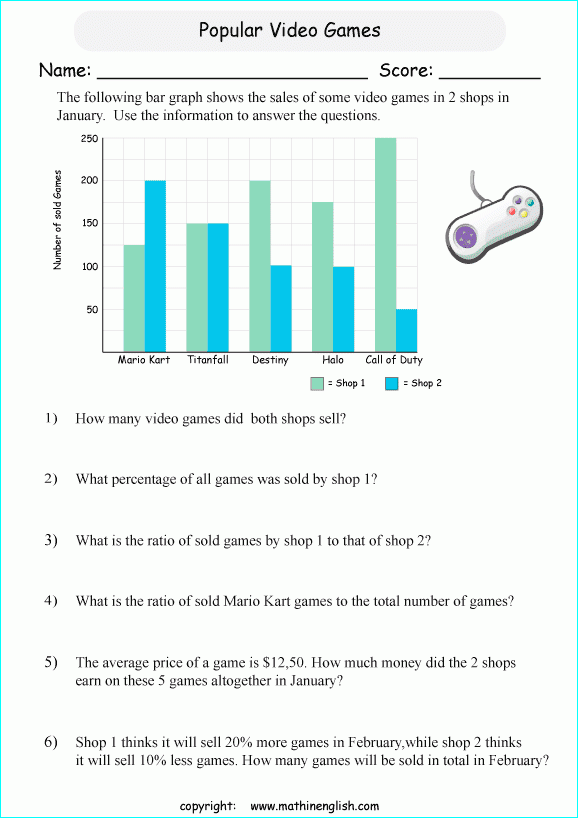 Printable Primary Math Worksheet For Math Grades 1 To 6 Based On The