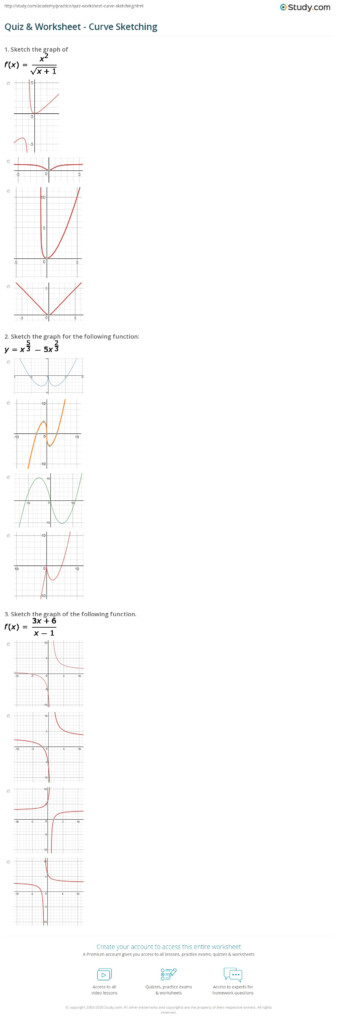 Quiz Worksheet Curve Sketching Study