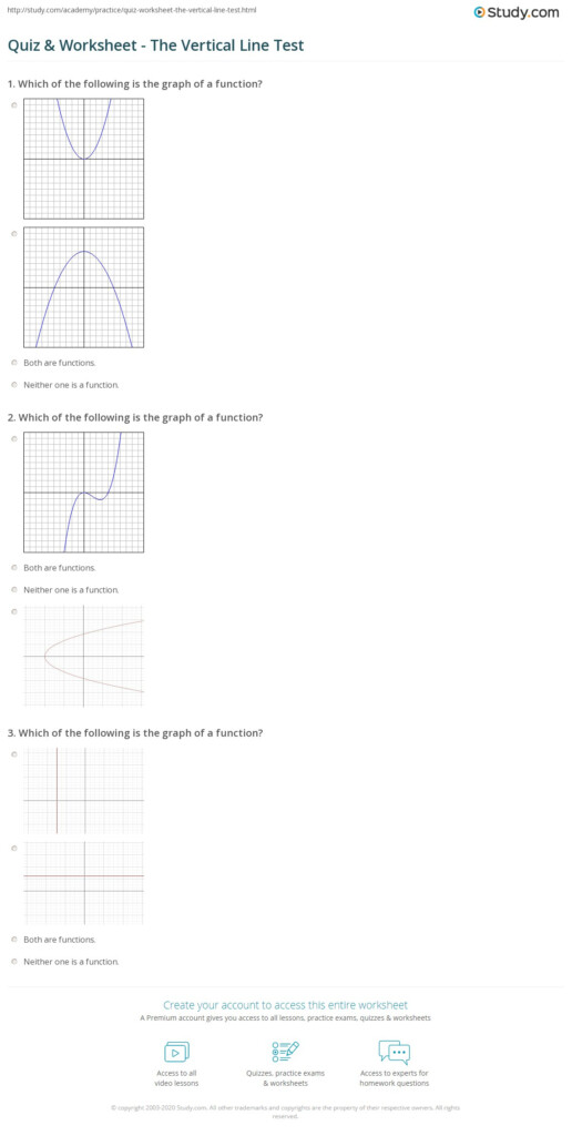 Quiz Worksheet The Vertical Line Test Study