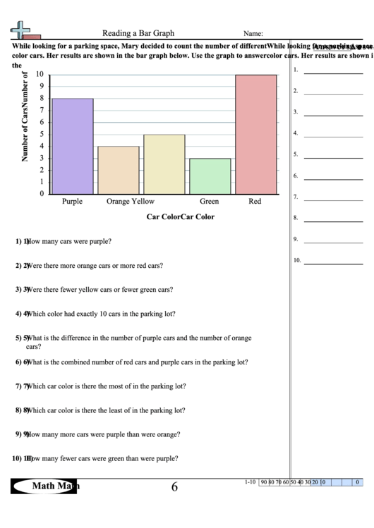 Reading A Bar Graph Worksheet With Answer Key Printable Pdf Download