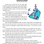 Reading Comprehension Worksheet Tommy s Robot