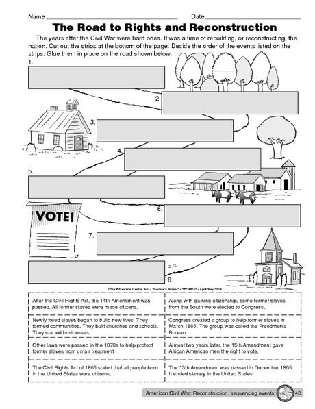 Reconstruction After The Civil War Worksheets Worksheets Master