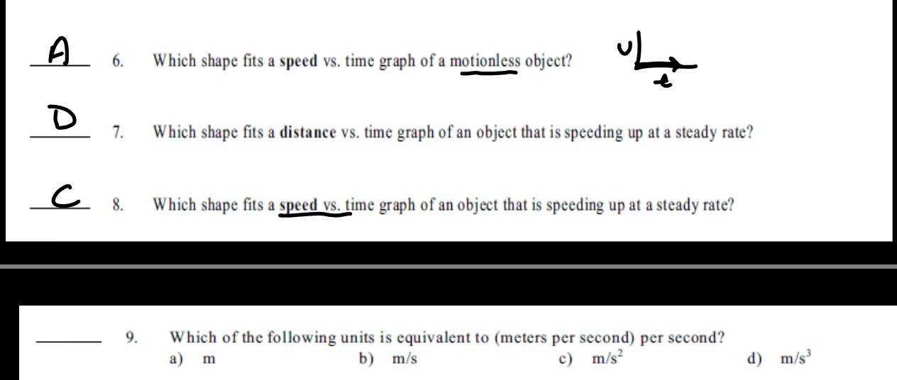 Science 10 Physics Motion Worksheet B Interpreting Motion Graphs 