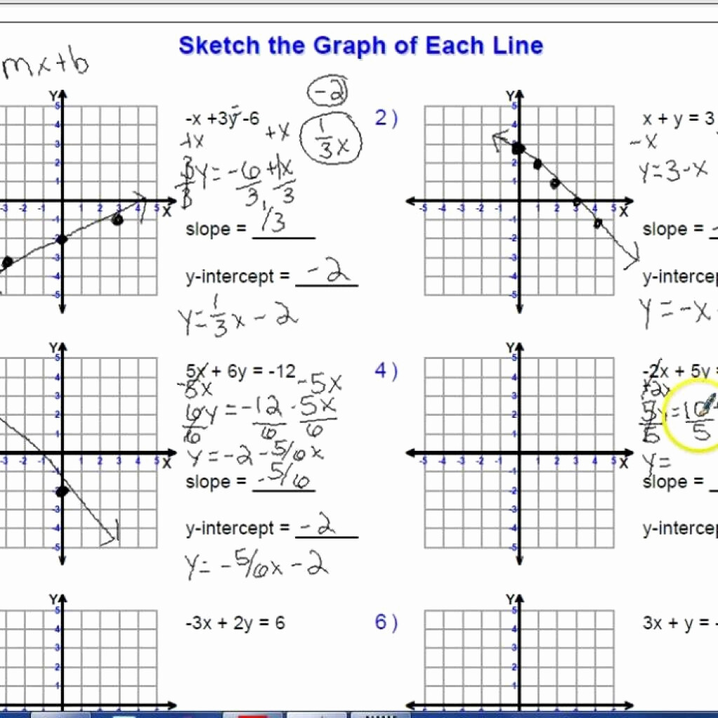 Sketch And Write The Equation For Each Line Worksheet Answers 