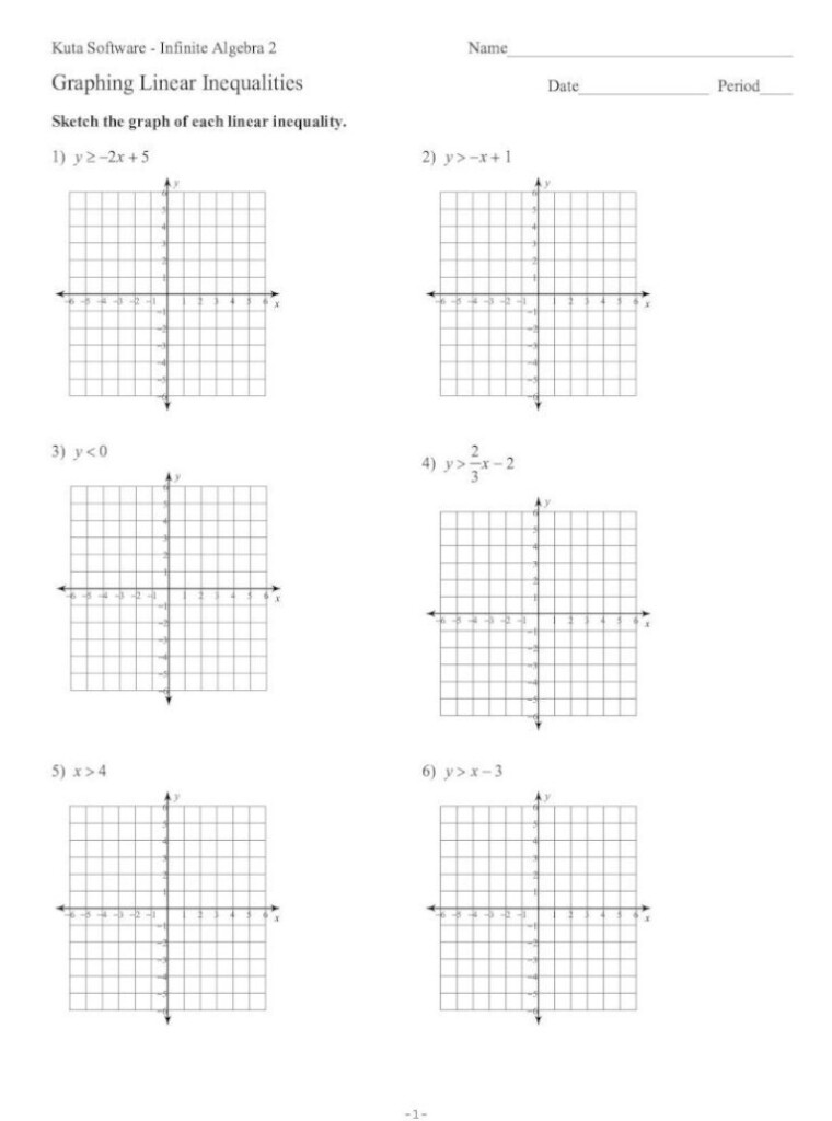 Solve And Graph The Inequalities Worksheet Answer Key Sol 6 14 